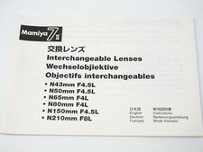 Mamiya 7II Interchangeable Lenses Instructions.