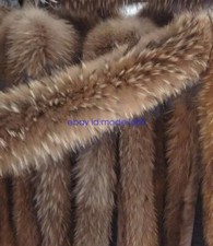 2025 Real Raccoon Fur Scarf Collar For Down Coat Jacket natural brown Coat Neck