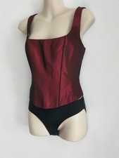 Red Taffeta Corset Top Velvet