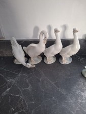 Lladro Nao Set Of 4 Geese Porcelain Figures