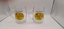 Pair Of Vintage Glass Half Pint Tankards By Taunton Cider Advertising