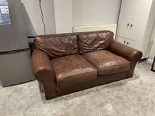 Brown Leather Sofa 2-Seater
