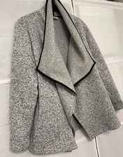 Gorgeous Grey Marl Waterfall Lounge Jacket Size 14 with Pockets Warm