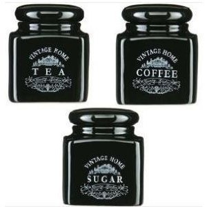Vintage black ceramic - black, tea