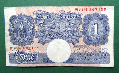 Bank england one pound - of,