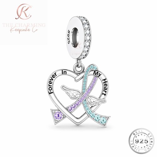 Suicide awareness ribbon charm - suicide,