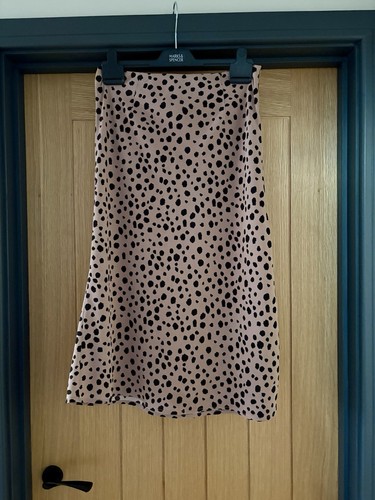 Coffee coloured print skirt - coloured,