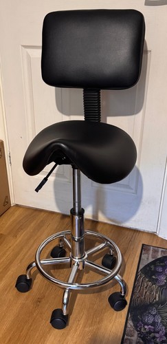 Adjustable saddle swivel salon - saddle,