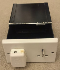 Vintage Double UK Plug Socket Wall Safe / Secret Hidden Box. With Locking Key.