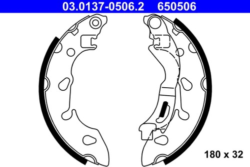 Rear brake shoe set fits - brake, fits:
