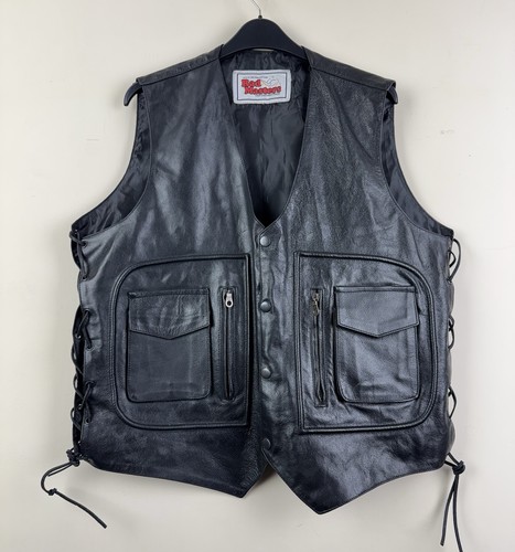 Real leather waistcoat - leather, vest