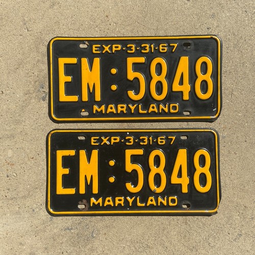1967 maryland license plate - maryland,