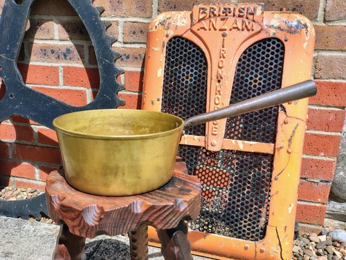 Vintage heavy brass pan - pan,