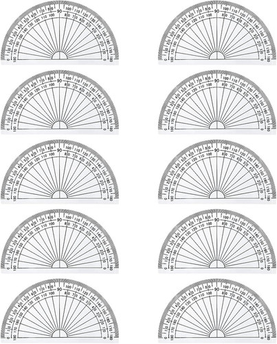 Clear plastic protractor 180 - clear, protractor,