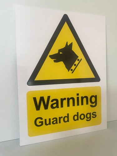 Warning guard dog sign - dog,