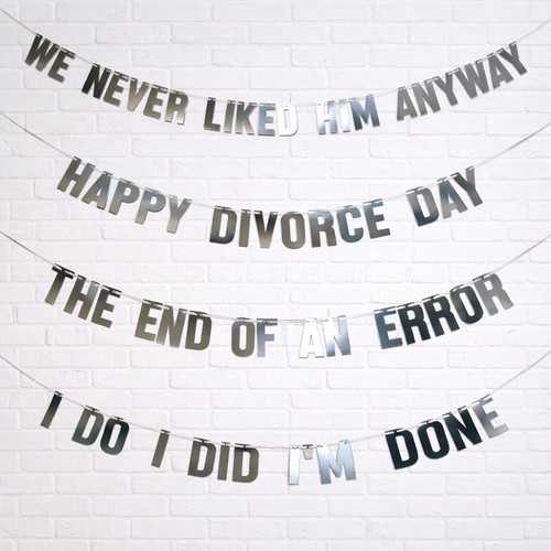 Divorce party banner bunting - party,