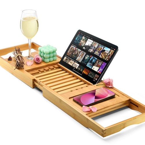 Bathtub tray caddy foldable - caddy,
