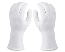 Long Wrist WHITE Cotton Gloves