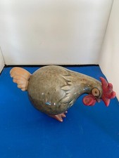 beautiful collectable glazed pottery country cockerel standing