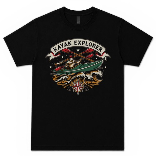 Kayak explorer shirt - kayak, t-shirt