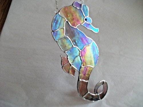 Stained glass seahorse - stained,