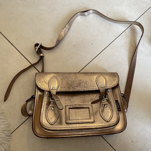 Yoshi gold leather satchel