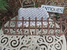 Old Hand Forged Wrought Iron Wall Trough Garden Flower Basket Curved Ends 31.5"