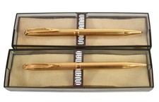 Vintage Waterman Gold Plated Plaque OR G Ballpoint Pen & Pencil Boxed