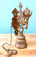 Fabulous Vintage Wall Mounted Monastery Door Bell with Pull Chain