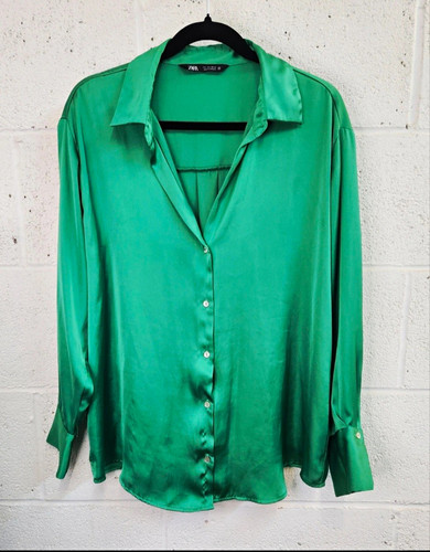 Zara womens green satin - zara,