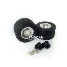 LESU 1/14 Scale Metal Double Hub w/ Tyre for Tamiya RC Trailer Pallet Truck