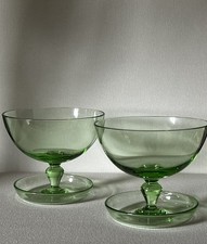 Pair of 1950’ Green Glass