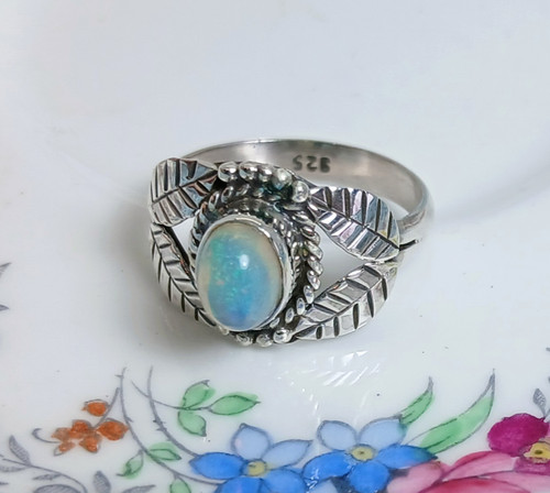Ethiopian opal leaf - opal, 925
