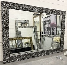 Large Pewter Wave effect Mirror - CHOOSE YOUR SIZE - SOVEREIGN - PREMIUM MIRROR