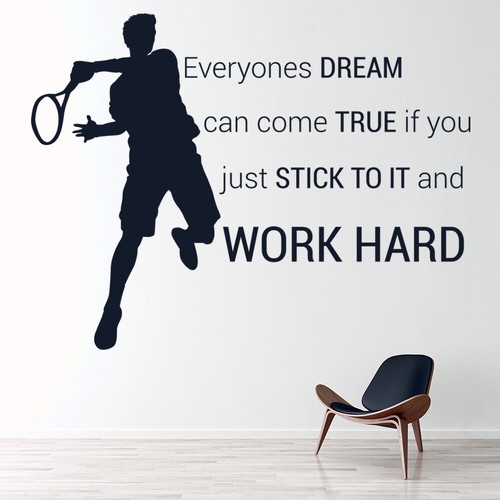 Work hard tennis - work, wall