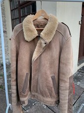 Vintage Tan Genuine Lambskin Leather + Suede Wool Lined Aviator Flying Jacket