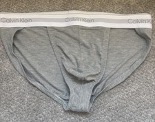 Men’s Calvin Klein Modern Air Mesh Style Stretch Tanga Brief Large Grey White