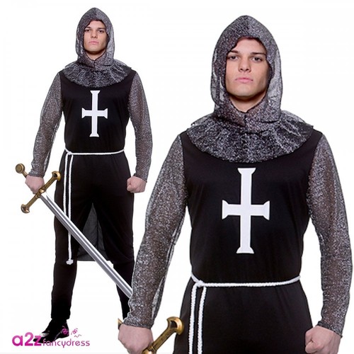 Mens medieval black knight - black,