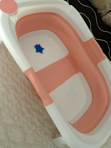 Foldable baby bath tub - tub, pink