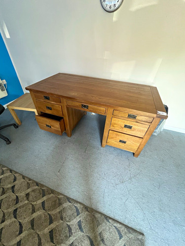Solid wood pedestal desk - solid,