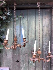 PAIR ANTIQUE GILT BRASS ROCOCO