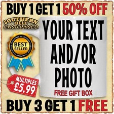 Personalised Photo Mug Custom Cup Text Image Name Logo Christmas Gift Birthday