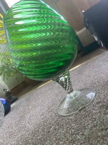 Big green vase wine glass - wine,