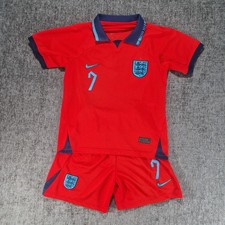 Nike England Football Kit Red Away, P2P 15"  Aprox 9-10 Years No. 7 Grealish 
