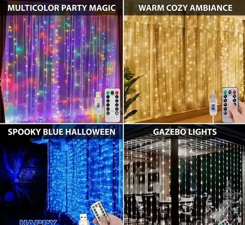 300 led curtain fairy lights - 300,