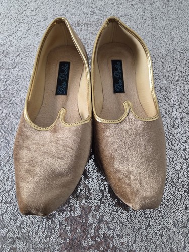 Mens gold velvet - gold, khussa