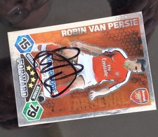 Robin Van Persie hand signed card with sticker on reverse.