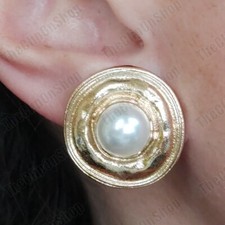 CLIP ON 2cm retro ROUND white