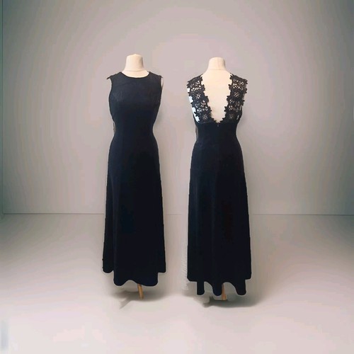 Black velvet dress with - black,