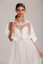 Ivory Lace Wedding Dress Cover Bridal Shawl Bridal Wrap Stole Shrug Bolero Cape